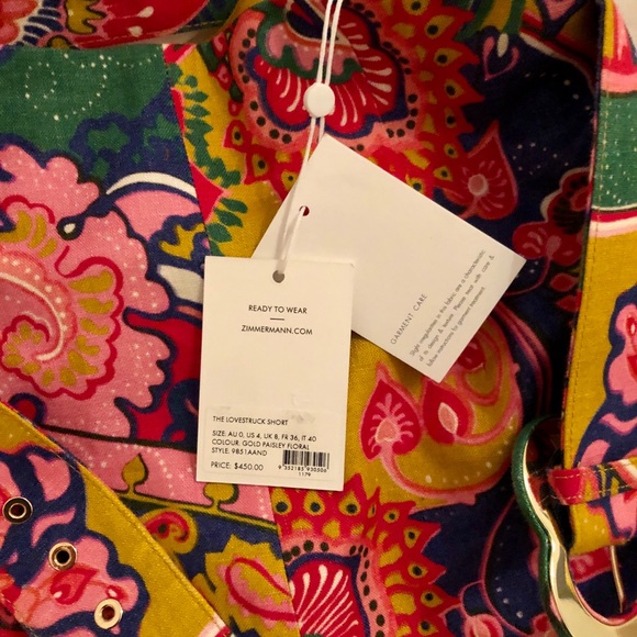 Zimmermann Lovestruck Shorts Size 0 - Picture 7 of 7